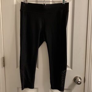 Spalding black cropped leggings with mesh